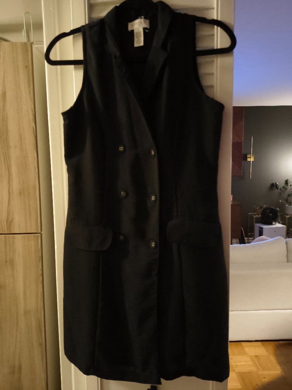 ✨Vintage✨ Jessica Simpson Black Sleeveless Blazer Dress S